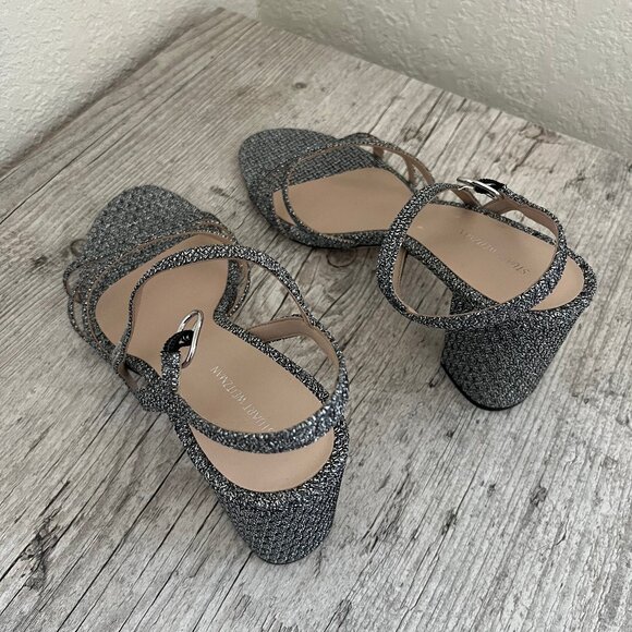 Stewart Weitzman Silver Glitter Heels - Picture 3 of 3